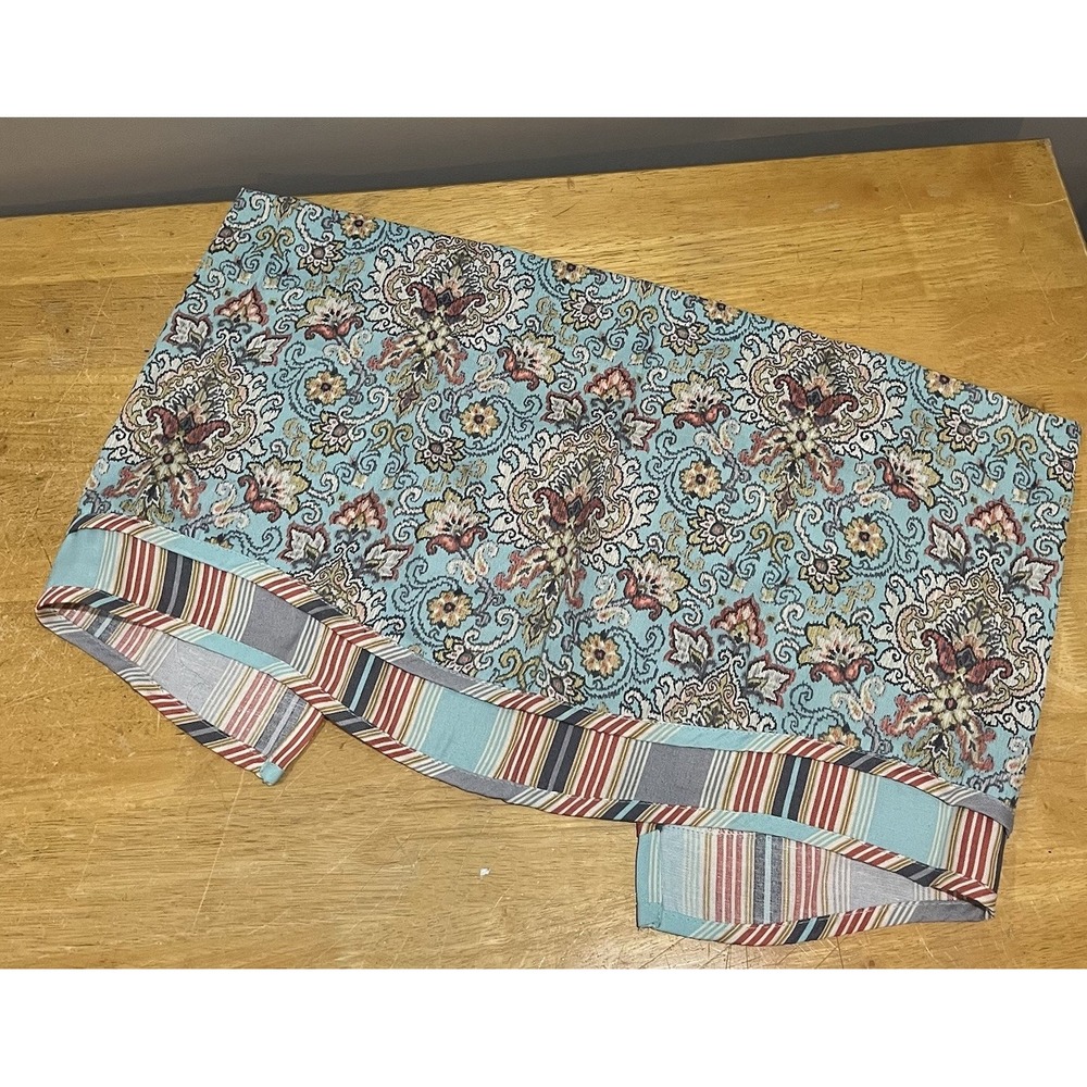 Traditions by Waverly‎ Magic Carpet Teal Opal Valance 52x17" Stripes